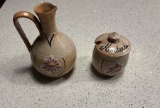 Vintage Fait Main French Marmalade Pot & Jug