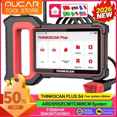Thinkscan Plus S4 Car OBD2 Scanner Engine ABS SRS Diagnostic Tool Code Reader US