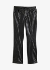 Lederimitat-Hose Gr. 46 Schwarz Damen Lederimitathose Freizeit-Pants Neu