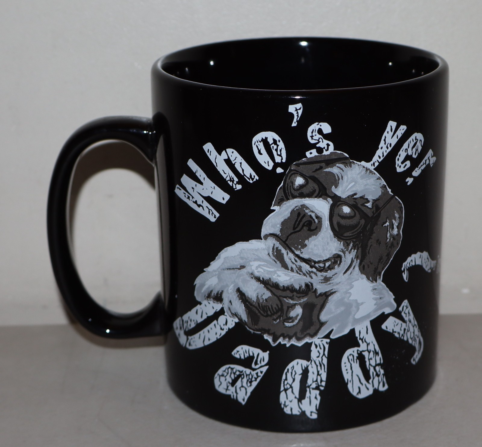 Big Dogs Sportswear Oversized Black Coffee Mug Who’s Yer Daddy Funny Mug