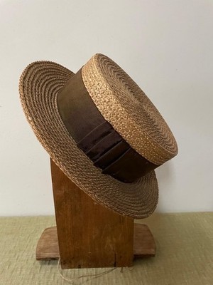 Vintage französischer Strohhut Bootfahrer Größe S
