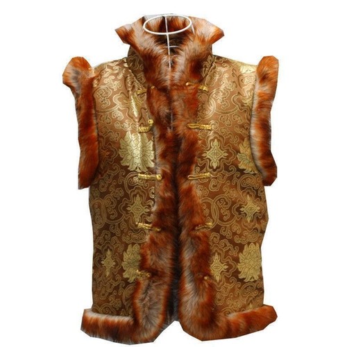 Invierno Para hombres Imitación Piel Chaleco Corto Retro Tang Traje Disfraz Prendas para el torso Chalecos Florales - Imagen 7 de 11
