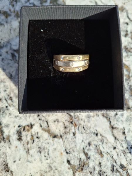 Ring Gelb weissgold mit Diamanten