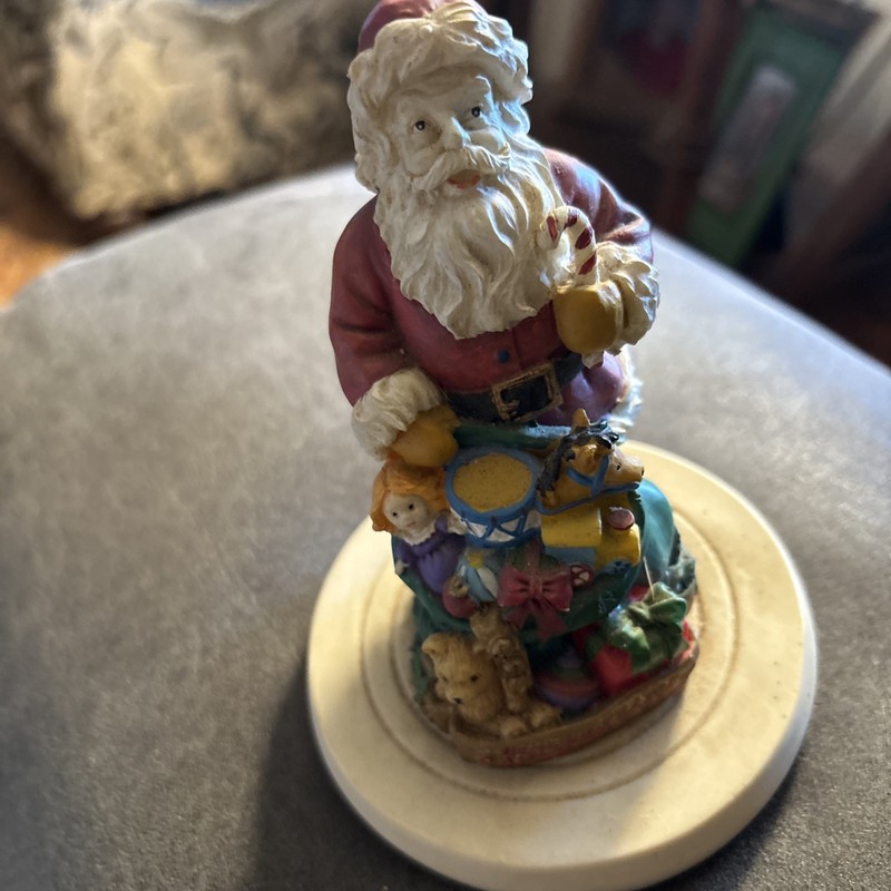 Vintage Christmas cookie art stamp Santa with Toys