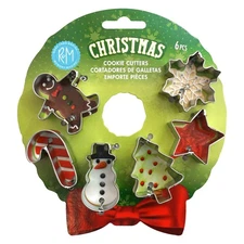 R&M International 6 Piece Mini Christmas Cookie Cutter Set