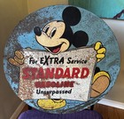 1940 Original Mickey Mouse Standard Gasoline Tin Metal Sign 23.5” Walt Disney — photo 1