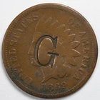 1869 Indian Head Penny Cent Good (G) Damaged (Counterstamped)
