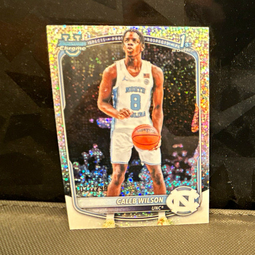 Topps 2025-26 Bowman Chrome U Caleb Wilson UNC Chrome Prospects 1st BCP-83