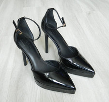 Primark Rita Ora Ladies Heeled Shoes Patent Black Size 8 / 41
