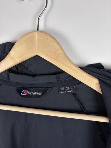 Mens Berghaus Hooded Jacket Windbreaker Outdoor Hiking Black Size L image 8