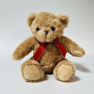 Keel Toys Stofftier Kuscheltier Plüsch Teddybär Stofftier Plüschtier rote Schleife 24 cm