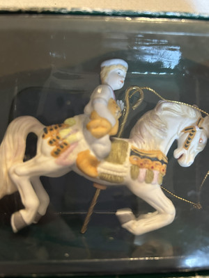 Willitts Designs Carousel Ornament Boy With Teddy Bear 4 x3 