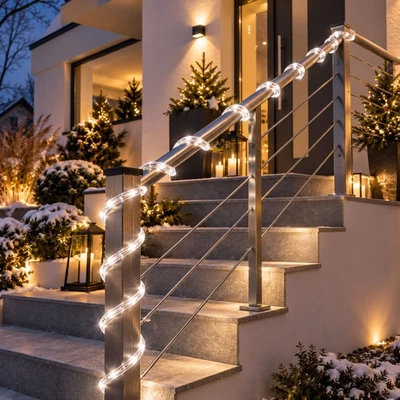 Manguera de luz LED 9 metros blanco cálido interior/exterior luces de Navidad... - Imagen 1 de 4