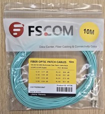 Lot Of 7 New FS 10M Fiber Optic Patch Cable 10G 50/125 OM3 LC/UPC-LC/UPC Duplex