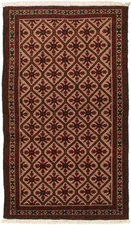 Traditional Vintage Hand-Knotted Area Rug 3'3" x 5'11" Oriental Wool Carpet