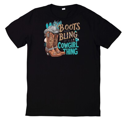 T-Shirt Western Cowgirl Motiv Baumwolle