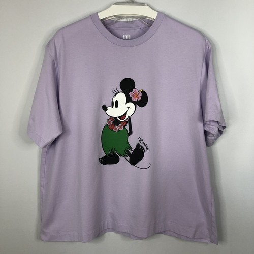 Uniqlo Ut Disney Womens Minnie Mouse Tee T Shirt Xl Purple Lilac Hawaii Dress Ebay