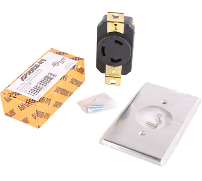JPRO 2610 30 Amp, 125 Volt, Locking Receptacle Wall Outlet L5-30R Twist Lock