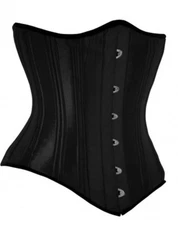 Steel Corset Black Satin Underbust Waist Training Shapewear FROM USA  XS-6XL