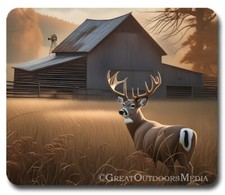 White-Tailed Deer Buck Farm  Mousepad PC Mouse Pad THICK  Gift Hunter Outdoors