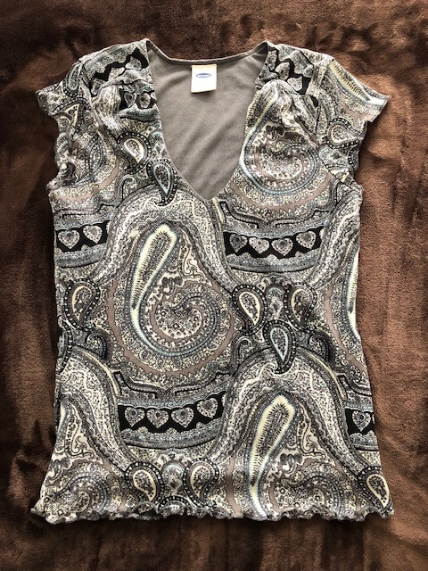 Old Navy Elegantly Patterned Multi-Colored Top (S… - image 1