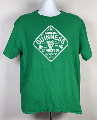 Dublin Guinness Beer St Patrick's Day 2017 T Shirt Mens Large Green