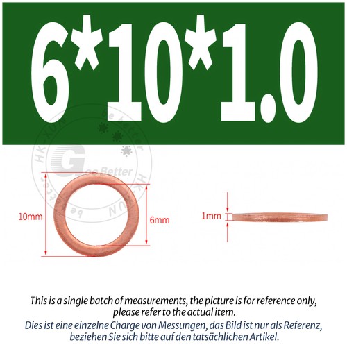 Copper Sealing Washers Metric - M3 M4 M5 M6 M8 M10 M12 - M60 Sump Plug Washer - Picture 27 of 130