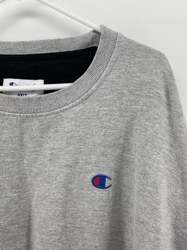 Vintage Champion Pullover Sweatshirt Mens Big Tall Size 4XLT Grey Fast Shipping - Image 3 of 4