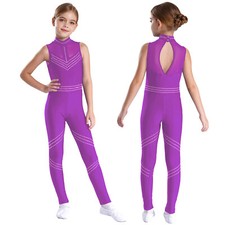 Kids Girls Unitard Sleeveless Rompers Training Leotard Gymnastics Jumpsuit Yoga
