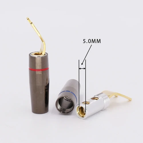 Viborg HiFi 2X copper Gold Plated Y Spade Plug With Fork Screw Locking Connector - Picture 8 of 8