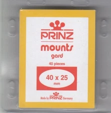Prinz New Black Stamp Mounts 40x25 mm For US Commemorative Horizontal 40 Scott