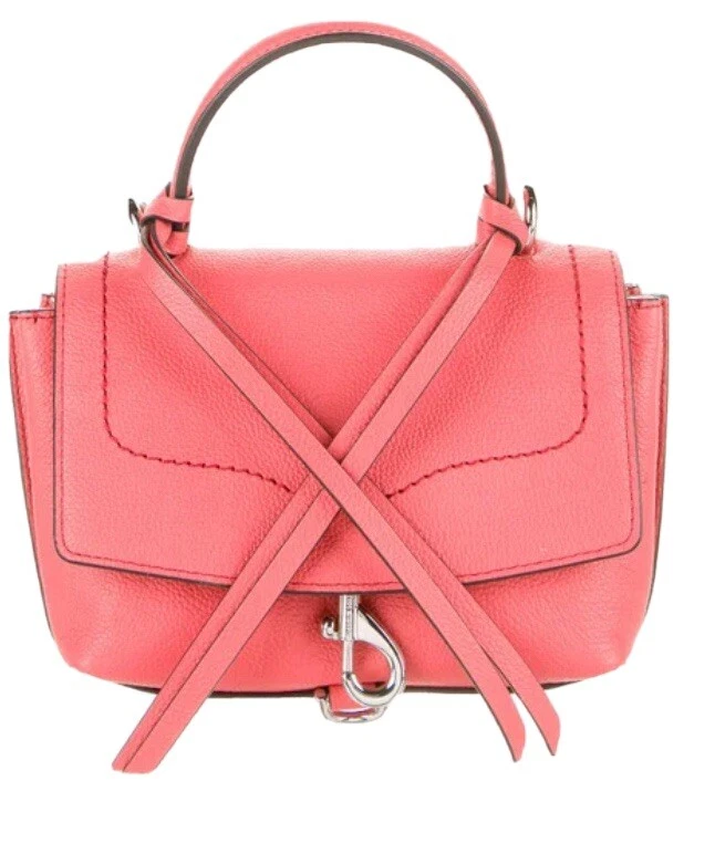 228 NWT Rebecca Minkoff Stella Leather Mini Satchel Pink crossbody handbag New