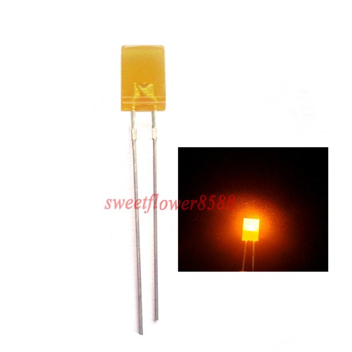 100pcs 2x5x7mm Orange Diffused Led Rectangle Rectangular Light LED Lamp ...
