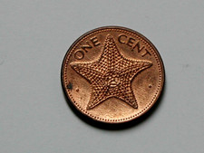 Bahamas 2004 1 CENT Coin AU with Toned-Lustre & Starfish (Ocean Animal)