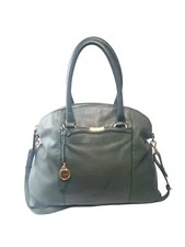 Tahari Dome Satchel Green Leather Handbag Retail $328