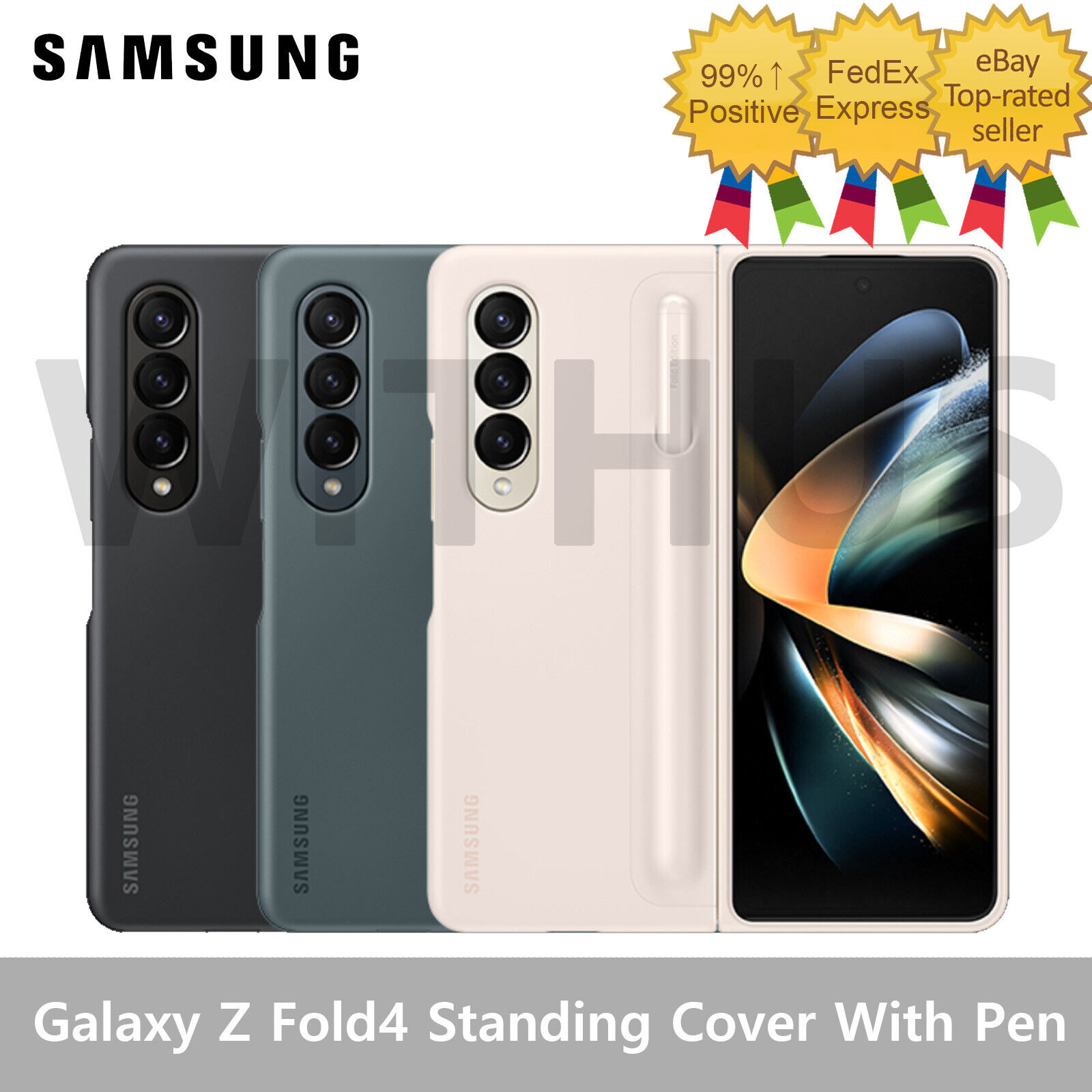 Samsung - Standing Cover with S Pen for Galaxy Z Fold4 - BLACK.