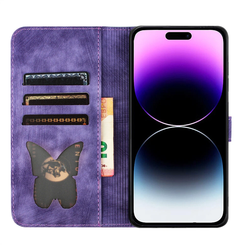 Magnetic Leather Flip Wallet Phone Case for iPhone 15 Pro Max 14 13 12 XR 6