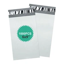 100 Pcs 6x9 Inch 2.5MIL White Poly Mailers Shipping Envelopes Self Sealing Bags