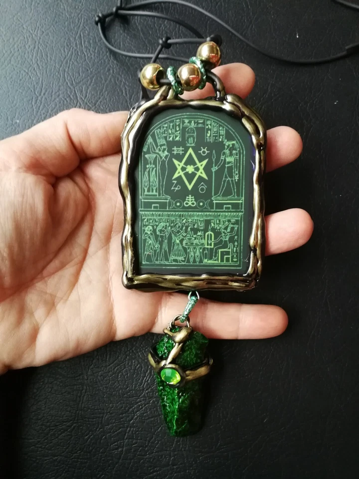 Egyptian God Thoth Ancien Egypt Pharaon Jewelry Pendant Emerald Tablet Papyrus - Image 4 of 4