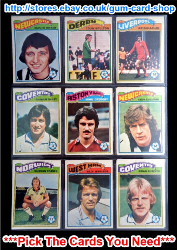 TOPPS 1978 FOOTBALL ORANGE BACK CARDS 379 TO 396 (G) *PLEASE CHOOSE CARDS* - Afbeelding 1 van 7