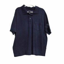 Knightsbridge Mens Navy Blue Polycotton Polo Shirt Solid Short Sleeve Pocket 2X