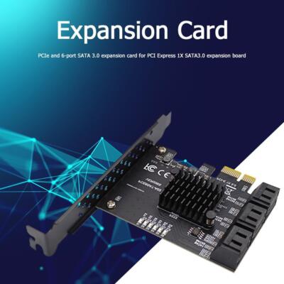 6 Port SATA III PCIe Card 6Gbps SATA 3.0 to PCI-e 1X Adapter with Bracket