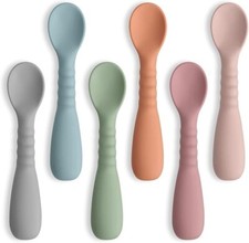 Cucharas de silicona para alimentaci n de beb s paquete de 6 Cucharas. neuvo.