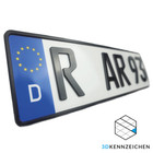 2 Stück 3D Kennzeichen KURZ Nummernschild SPORT XS Schwarz GLANZ / RIEGER-Tuning
