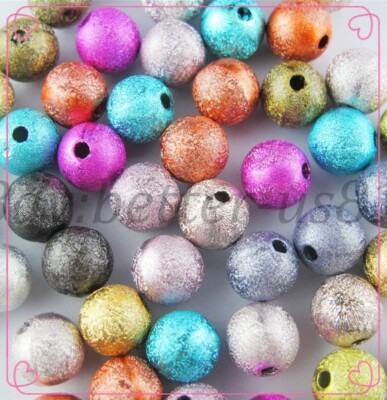 Mixed Stardust Acrylic Round Ball Charms Spacer Beads DIY 4MM 6MM 8MM 10MM 12MM