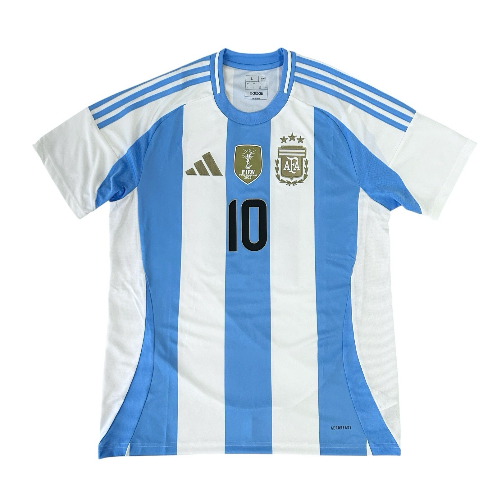 Adidas Lionel Messi Jersey Mens Large Slim Fit Argentina FIFA World Champs 2022