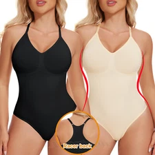 Womens Sleeveless Jumpsuits Racerback Rompers Yoga Bodysuit Tummy Control Shaper