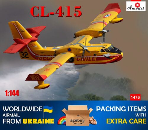 CL-415 Firefighting Aircraft 1993 Year 1/144 Scale Plastic Model Kit Amodel 1476 - Picture 1 of 12