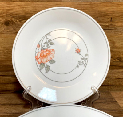 SET OF 6 - CORNING CORELLE - DESERT BLOSSOM - 8 1/2'' PINK FLORAL LUNCHEON PLATES