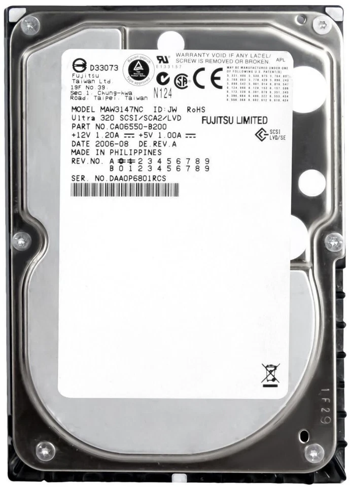 FESTPLATTE FUJITSU MAW3147NC 146GB 10000U/min 8MB SCSI U320 3.5'' - Bild 3 von 3